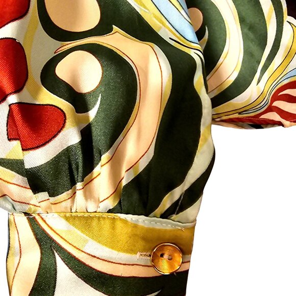 Jeff Gallano Paris Multicolor Abstract Button-Up Blouse - Picture 3 of 8